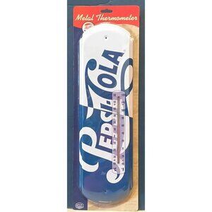 Pepsi Cola Metal Tin Thermometer Indoor Outdoor Man Cave Vintage Reproduction
